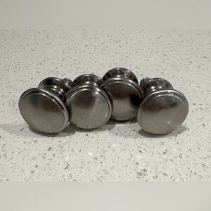 Set of 4 brushed nickel cabinet knobs